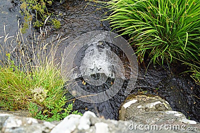 Clapper Bridge over Carrownisky River Ireland County Mayo Killeen Bunlahinch Stock Photo