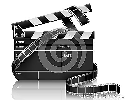 Clapper and film Stock Photo