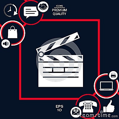 Clapperboard icon symbol Vector Illustration