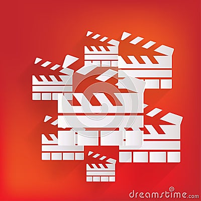 Clapperboard icon. Film , cinema, movie symbol Vector Illustration