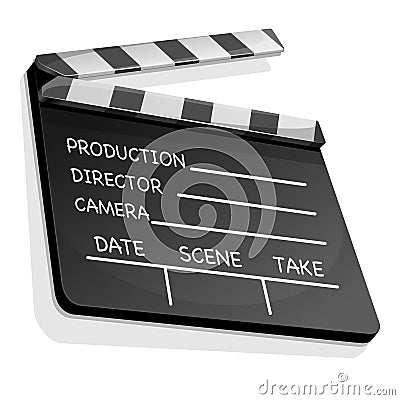 Clapperboard with an information field for shooting movies Vector Illustration