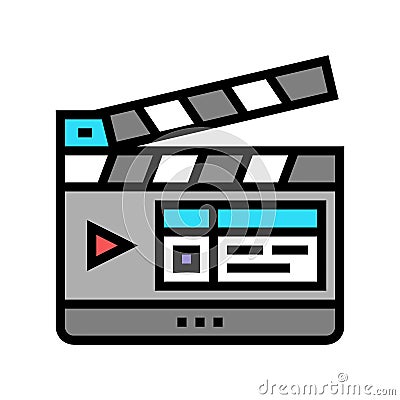 clapperboard numbering tool color icon vector illustration Vector Illustration