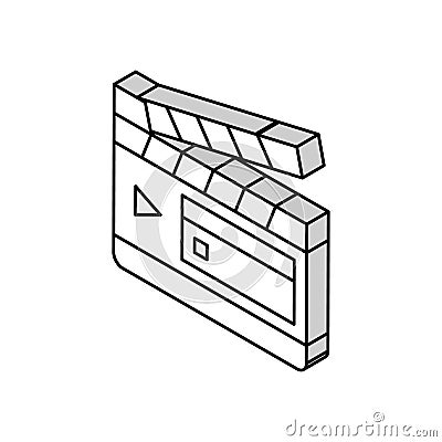 clapperboard numbering tool isometric icon vector illustration Vector Illustration