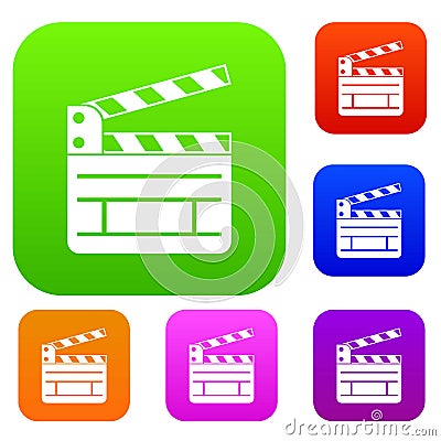 Clapperboard set collection Vector Illustration