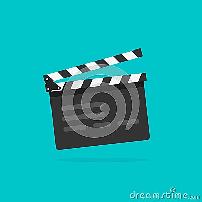 Clapperboard vecto, flat style clapperboard icon, filmmaking device, video movie clapper equipment Vector Illustration