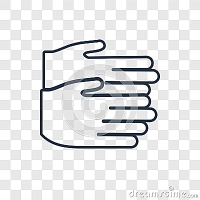 Clapping concept vector linear icon isolated on transparent back Vector Illustration