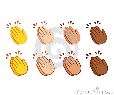 Clapping hands emoji set Vector Illustration