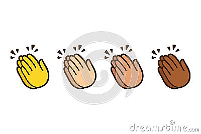 Clapping hands emoji set Vector Illustration