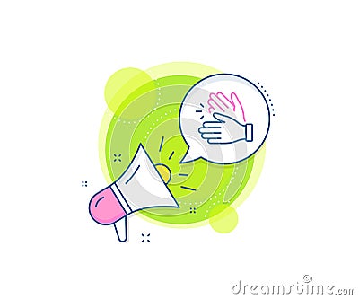 Clapping hands line icon. Clap sign. Vector Vector Illustration