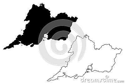 Clare County Council Republic of Ireland, Counties of Ireland map vector illustration, scribble sketch Clare map Vector Illustration