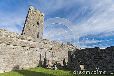 Clarecastle ruins Abbey in Ireland Stock Photo