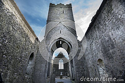 Clarecastle ruins Abbey in Ireland Stock Photo