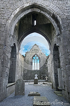 Clarecastle ruins Abbey in Ireland Stock Photo