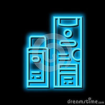 clarifier and oxide packages for hair coloring neon glow icon illustration Vector Illustration