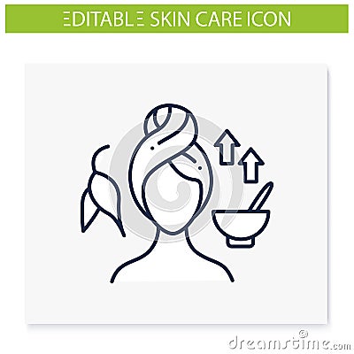 Clarifying face mask line icon Vector Illustration