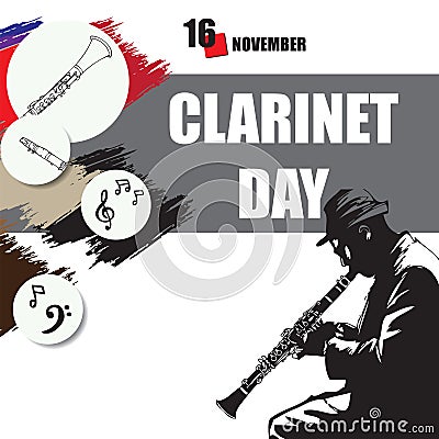 Clarinet Day Vector Illustration