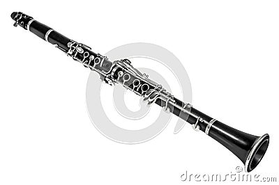 Clarinet isolated over white Stock Photo