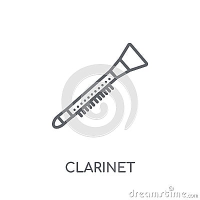Clarinet linear icon. Modern outline Clarinet logo concept on wh Vector Illustration