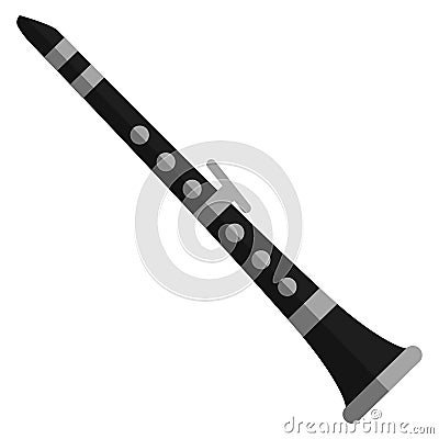 Clarinet musical instrument flat icon Vector Illustration