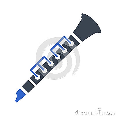 Clarinet musical instrument icon Vector Illustration