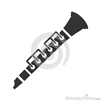 Clarinet musical instrument icon Vector Illustration