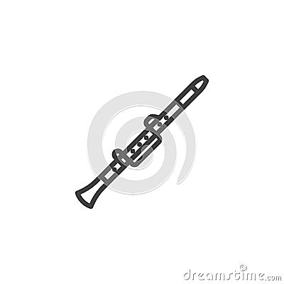 Clarinet musical instrument line icon Vector Illustration