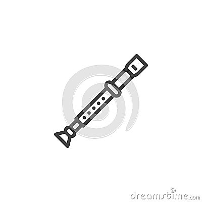 Clarinet musical instrument line icon Vector Illustration