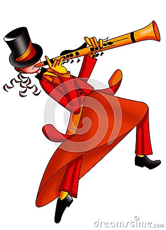 Clarinet player Cartoon Illustration