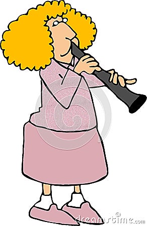 Clarinet Player Cartoon Illustration