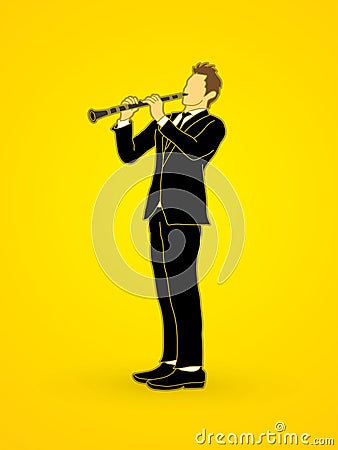 Clarinet player Vector Illustration