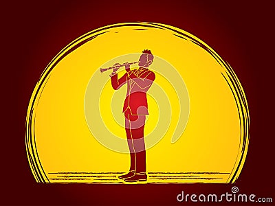 Clarinet player Vector Illustration