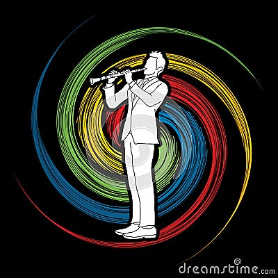 Clarinet player Vector Illustration