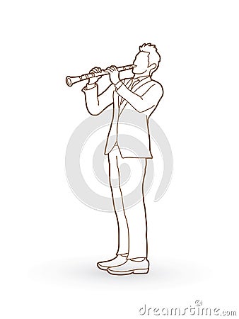 Clarinet player Vector Illustration