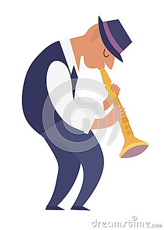 Clarinet player vector colorful illustration Vector Illustration