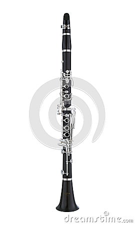 Clarinet, Clarinets, Woodwinds Music Instrument Isolated on White background, Musician Stock Photo