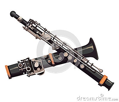 clarinets music instruments Vector Illustration