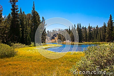 Clark Lakes on the John Muir Trail in Ansel Adams Wilderness Stock Photo