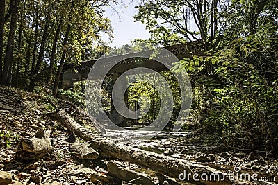 Clarkson Covered Bridge over Crooked Creek Editorial Stock Photo