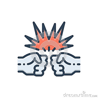 Color illustration icon for Clash, struggle and scramble Cartoon Illustration