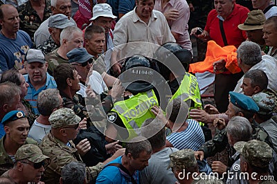 Clashes outside the Ukrainian parliament Editorial Stock Photo
