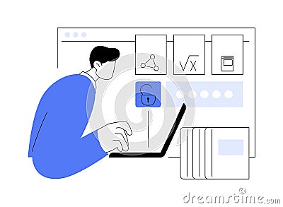 Class access code isolated cartoon vector illustrations. Cartoon Illustration