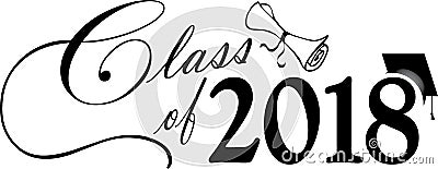 Class of 2018 with Cap and Diploma Stock Photo