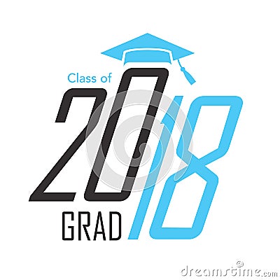 Class of 2018 Congratulations Graduate Typography Vector Illustration