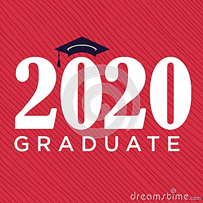 Class of 2020 Congratulations Graduate Typography with Cap and T Vector Illustration