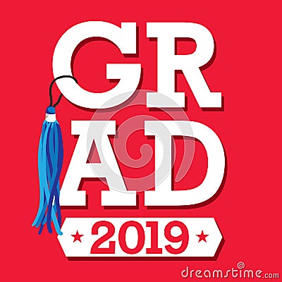 Class of 2019 Congratulations Graduate Typography with stars Vector Illustration