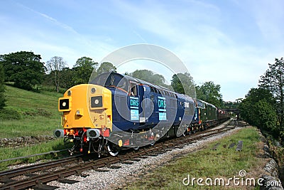 Class 37 37087 and D6737 at the Keighley and Worth Valley Railway, West Yorkshire, UK - June 2008 Editorial Stock Photo