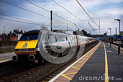 Class 91 Electric Locomotive in 'Lest We Forget' Livery Editorial Stock Photo