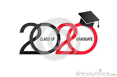 Class of 2020, elegant card. Vector Illustration