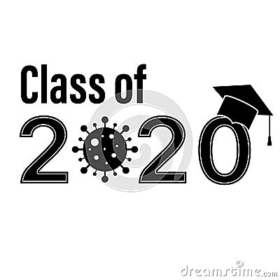 Class 2020 graduate school graduation coronavirus vector Stock Photo