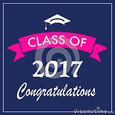 Class of 2017 graduation banner Vector Illustration